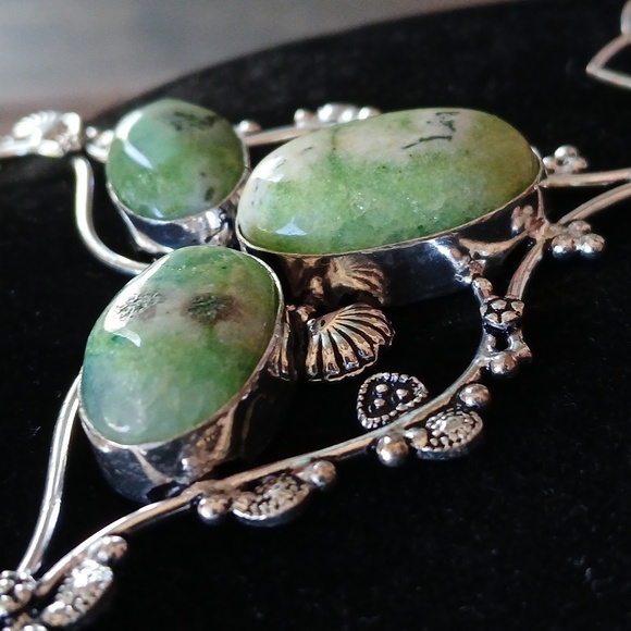 New Solar Quartz Agate Silver Necklace. - Picture 4 of 12